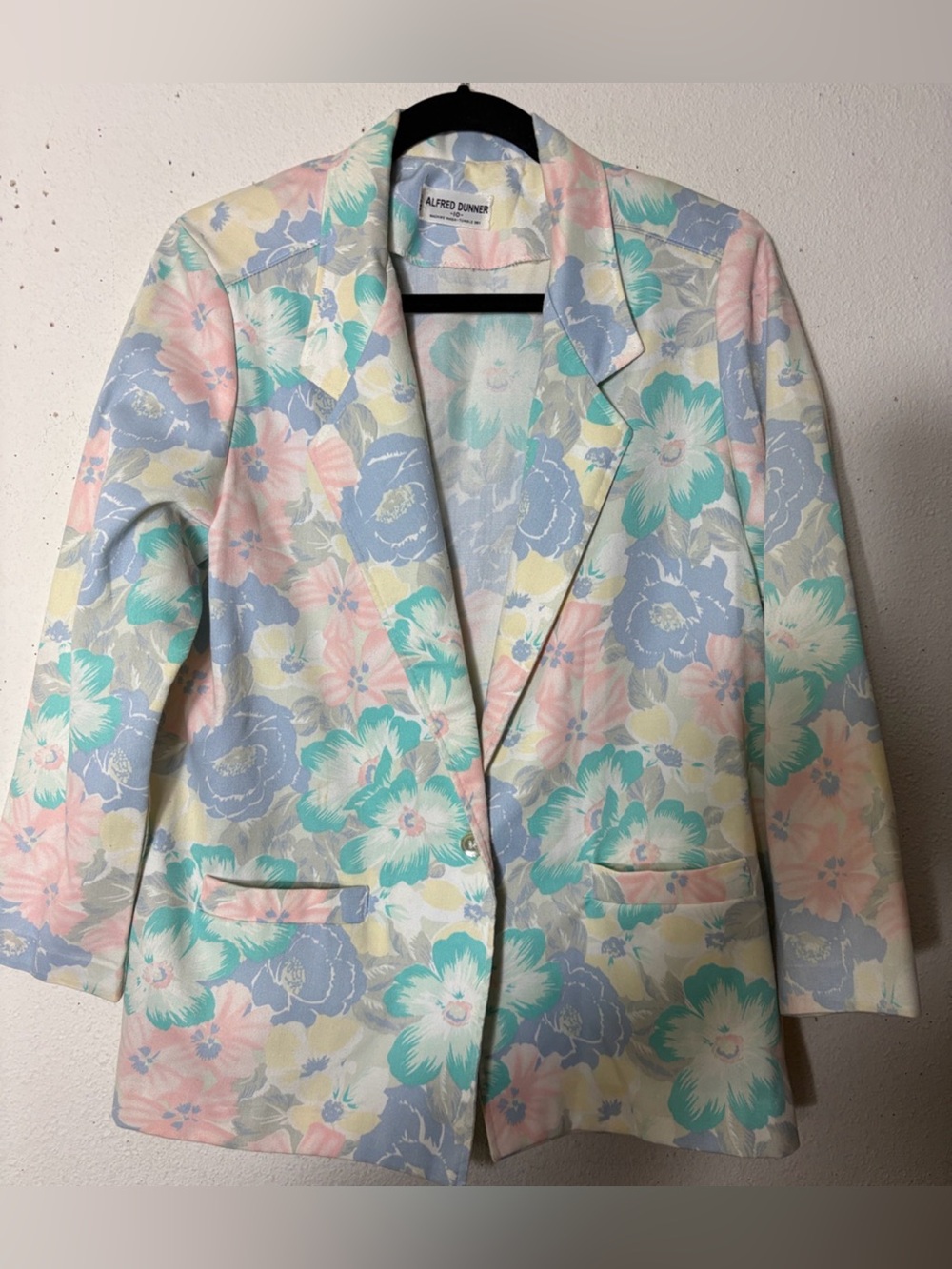 Vintage Alfred Dunner Pastel Floral Blazer Jacket - Mint, Light Blue, Blush 10